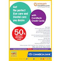 Get up to 50% Discount for Combank Cards at Vasan Healthcare