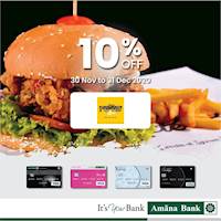 Enjoy 10% off at The FoodCycle with your Amana Bank Debit Card.