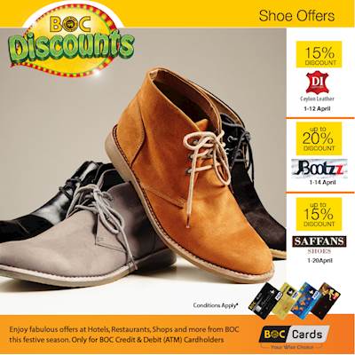BOC gives discounts for SHOES from selected Foot Wears 