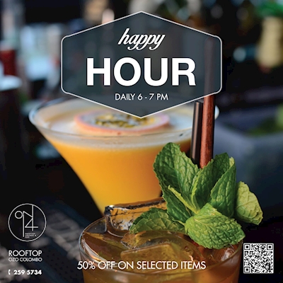 Head over to ON14 Rooftop and enjoy Happy hour to kick start the weekend !!