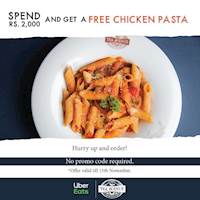 Spend Rs. 2,000 and get a FREE Chicken Pasta Exclusively via Uber Eats from Tea Avenue