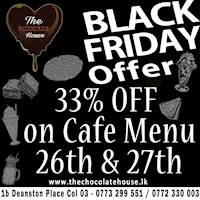 BLACK FRIDAY offer at The Chocolate House