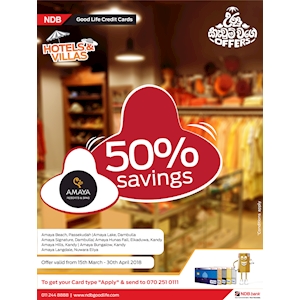 50% Savings for NDB Cardholders at Amaya