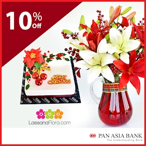10% Off on Christmas Cakes and Flowers at Lassana Flora for Pan Asia Cardholders 