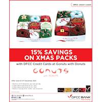 Enjoy 15% special discount on XMAS packs with DFCC credit cards at Gonuts with Donuts