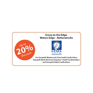 Up to 20% Off at Ginza on the Edge for Sampath Cardholders