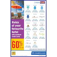 Relax at your favourite hotel with ComBank Credit Cards