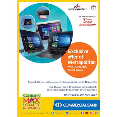 Exclusive offer at METROPOLITAN with COMBANK Credit Cards 