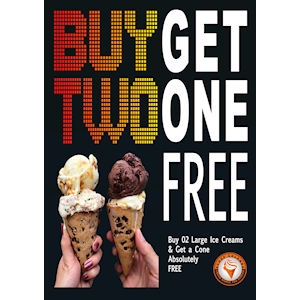BUY 2 and GET 1 FREE at Scoop Colombo