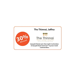 30% Off at The Thinnai exclusively for Sampath Cardholders 