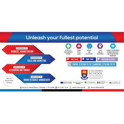Unleashed your fullest potential at COLOMBO SCHOOL OF BUSINESS MANAGEMENT 
