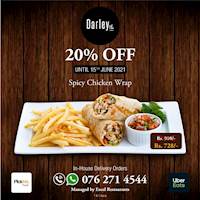 Enjoy 20% off on Spicy Chicken wrap at Darly Road Pub & Restaurant