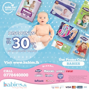 Upto 30% Off on all Diaper Brands from Babies.lk