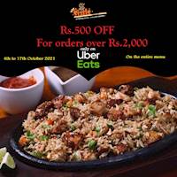 Rs.500 off for orders over Rs.2000 on UberEats from The Sizzle