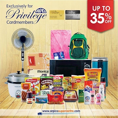 Exclusively for ARPICO PRIVILEGE Card members get the Best Offers on Best brands on daily essentials and household products 