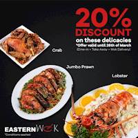 20% discount for selected dishes at Eastern Wok