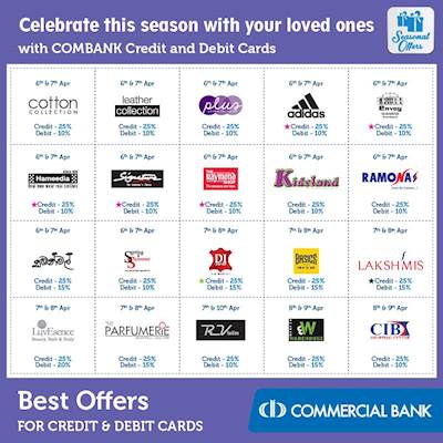 Enjoy this Avurudu Shopping with your loved ones with COMBANK Credit and Debit Cards 