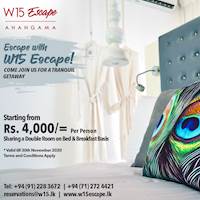 Escape with W15 Escape Starting from Rs 4,000 per person on BB