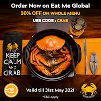 Enjoy 30% off when you order your Ministry of Crab favourites via EatMe Global