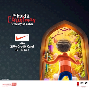 Enjoy upto 25% savings on Clothes with your Seylan Credit Card this Christmas!
