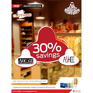 30% Savings for NDB Cardholders at Selected Stores 