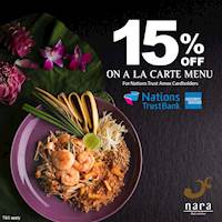 Enjoy 15% Savings at Nara Thai with American Express