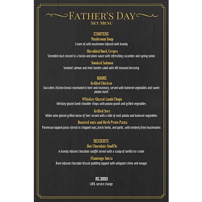 Special Set Menu just for the Dads to celebrate Father's Day this weekend!! from FLAMINGO HOUSE 