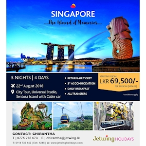 Singapore for 3 Nights and 4 Days with Jetwing Holidays