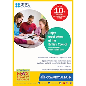 Up to 10% Off for Combank Cardholders at British Council