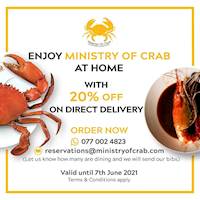 20% off on Direct Delivery at Ministry of Crab