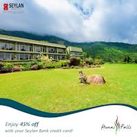 Treat your family to an exciting getaway in Kandy this December and enjoy up to 45% off with your Seylan Bank Credit Card.
