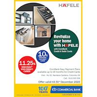 Revitalize your home with HAFELE with ComBank Credit and Debit Cards