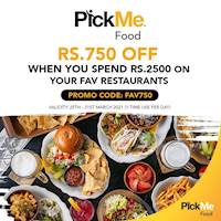Save Rs 750 when you spend Rs 2500 on Pickme food at Thai Cuisine Boulevard