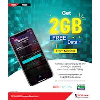 Get 2 GB free data from Mobitel when you scan and pay at LANKAQR enabled merchants via NEOSPay.