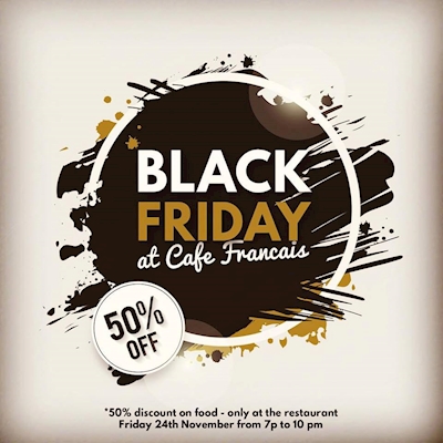 Celebrate this Black Friday with 50% Off at Cafe Francais 