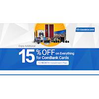 Grab Additional 15% OFF for ComBank Credit cards & 5% OFF for ComBank Debit cards at MyDeals.lk
