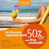 Enjoy this LONG WEEKEND with Citrus! For stays from 1st to 4th FEBRUARY 2020.