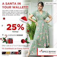 Enjoy 25% savings at Chenara Dodge for DFCC Credit Card