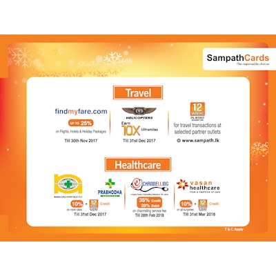 All Sampath Bank Cardholders, exciting offers waiting for you....