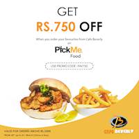 Get Rs. 750 Off when you order on PickMe food from Cafe Beverly