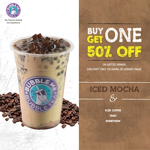 Buy 1 and Get 50% Off on Iced Coffee at Bubble Me Bubble Tea
