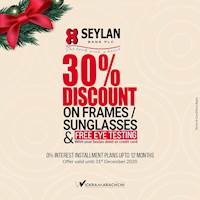 Get 30% Discount on Frames/Sunglasses with your Seylan Bank debit or credit card at Wickramarachchi