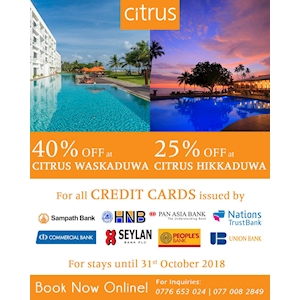 Exclusive Online Rates just for your Credit Cards from Citrus Hotels