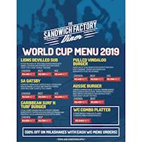 The World Cup Menu at The Sandwich Factory