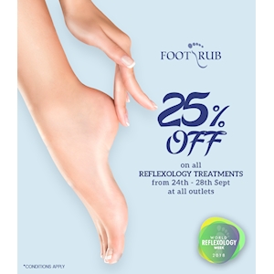 25% Off on all Reflexology Treatments from Foot Rub