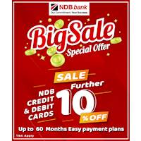 BIG SALE Special Offer 10% off NDB Credit & Debit Card