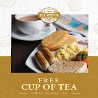 Order any breakfast meal and get a free cup of Tea at Tea Avenue