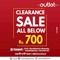 Clearance Sale All Below 700/- at the store car park