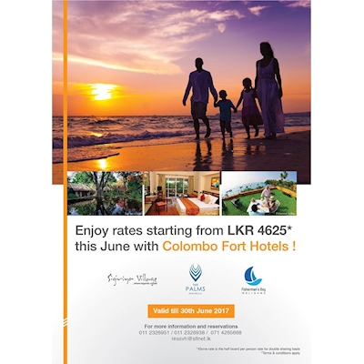 Enjoy rates starting from Rs. 4,625/- only this June with COLOMBO FORT HOTELS 