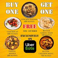 Get another portion absolutely FREE when you purchase any of these selected dishes on Uber Eats from Madras Masala